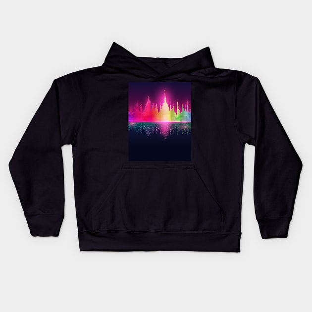 Abstract equalizer sound wave with rainbow colors T-Shirt Kids Hoodie by DakhaShop